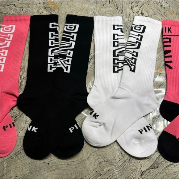 PINK Victoria's Secret Casual Socks - Black, White, Pink - Picture 6 of 6